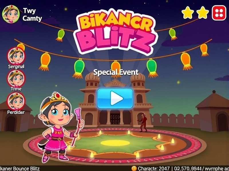 Bikaner Bounce Blitz character selection screen